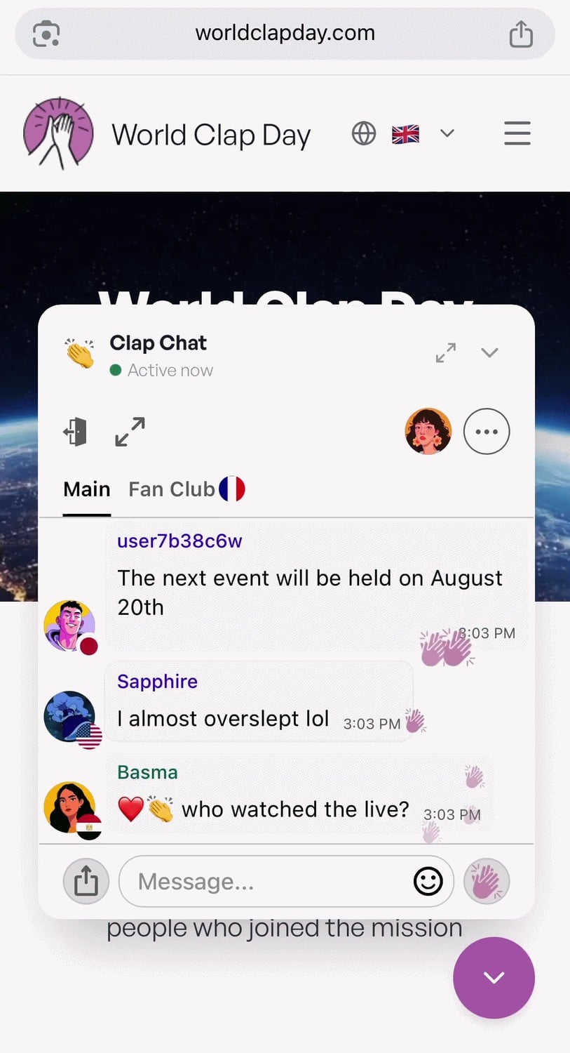community on world clap day 2026 website