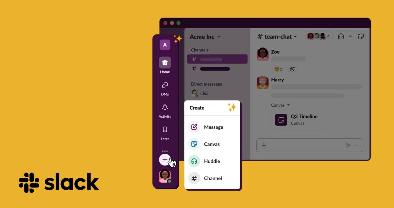 Slack community platform interface