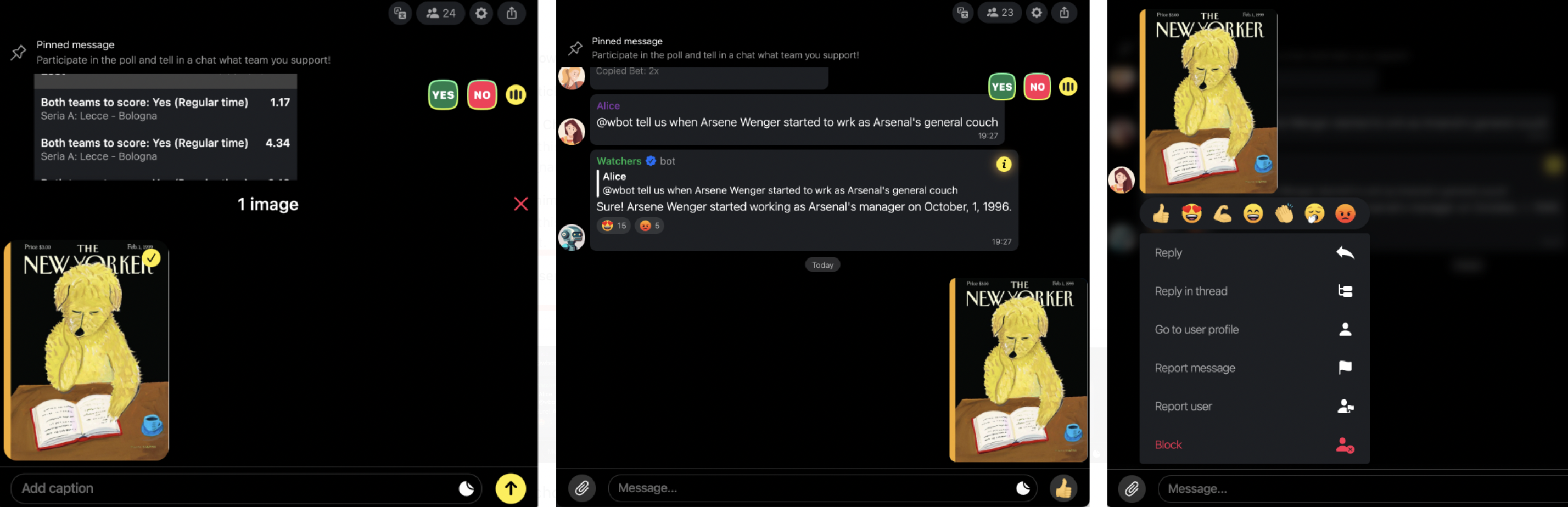 Sending images in chats