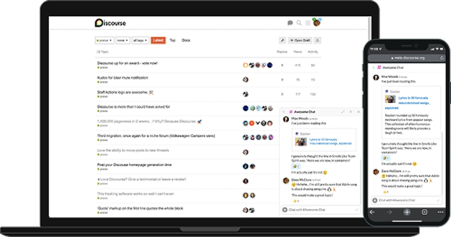 social plus discourse alternatives for chat